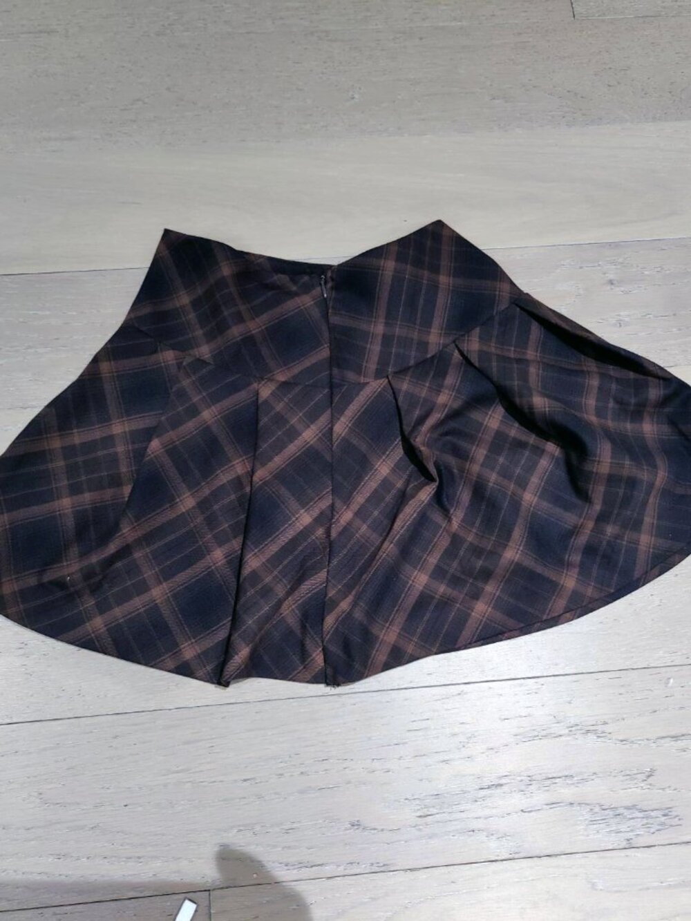 H&M Brown Plaid Mini Skirt Size 2 NWT